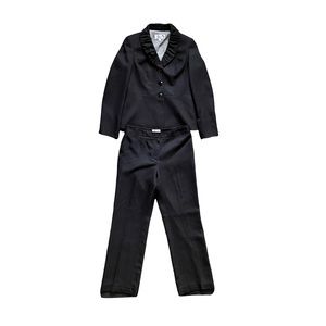 Le Suit Two Piece Set Career Button Down Blazer Jacket Pleated Dress Pants EUC 4